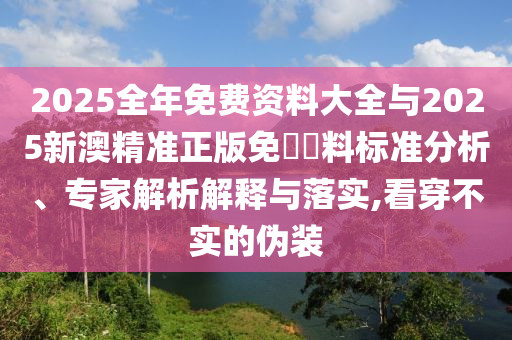 2025全年免費資料大全與2025新澳精準正版免費資料標準分析、專家解析解釋與落實,看穿不實的偽裝